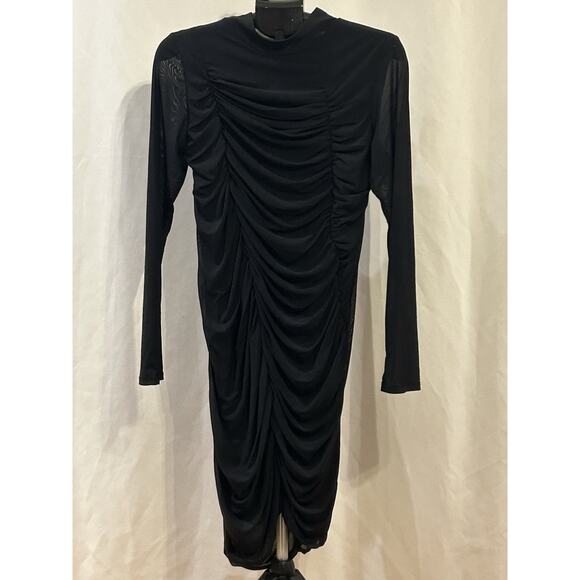 Circus NY Dresses & Skirts - NWT Circus NY Black Ruched Long Sleeve Mesh Dress Women's size XL